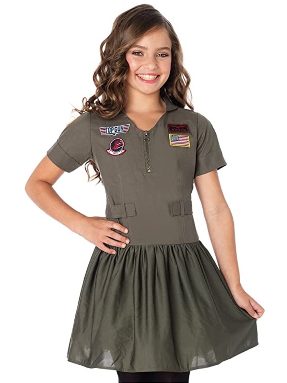 Top Gun Flight Dress Child Costume - Picture 2 of 14